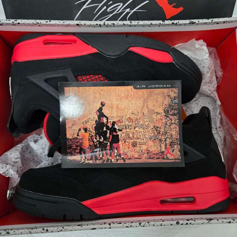 Air Jordan 4 Retro Red Thunder Black Crimson CT8527-016 Mens Size 8